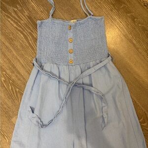 Love Tree Light Blue Buttoned Jumpsuit